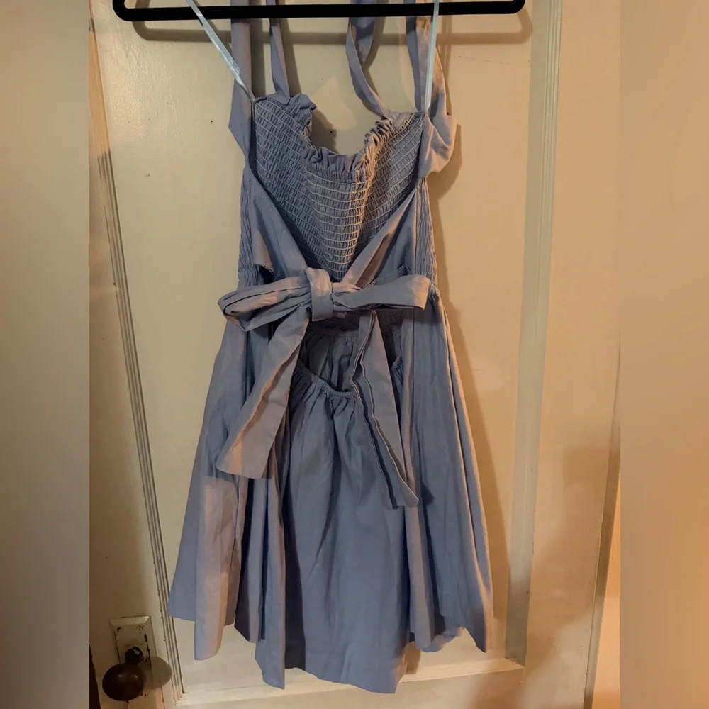 Vici Light Blue Women’s Dress with Bow - Picture 1 of 5